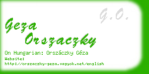geza orszaczky business card