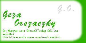 geza orszaczky business card